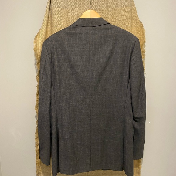 NWOT Italian Wool H&M Windowpane Check Blazer - Mens 40 Slim - Picture 15 of 16